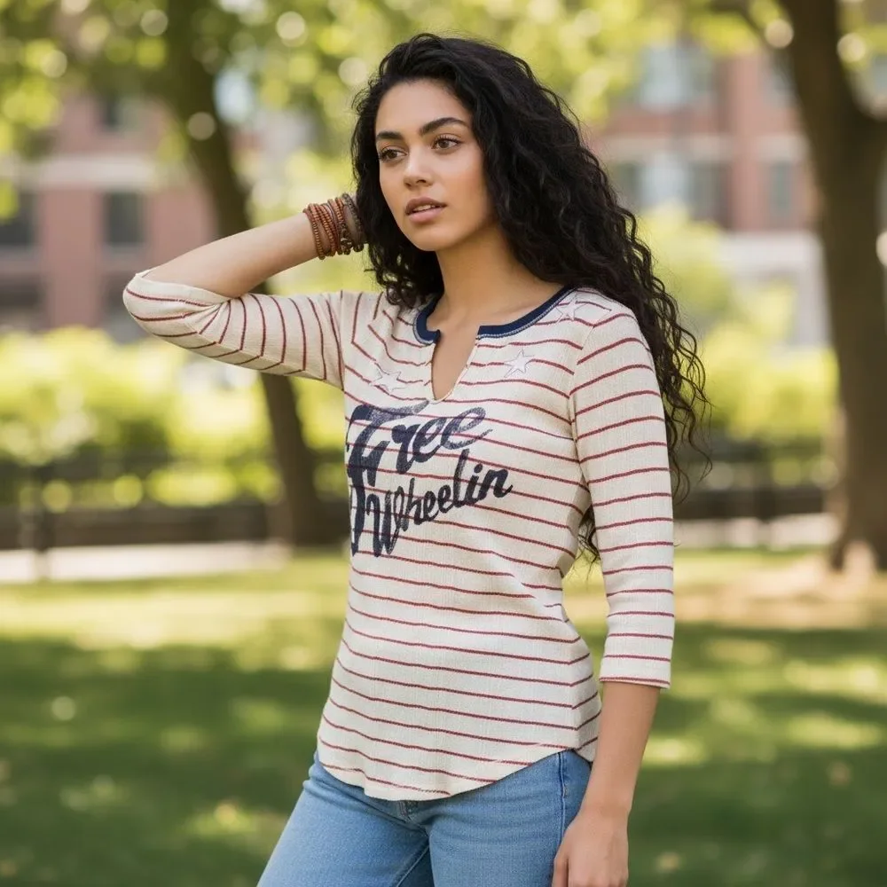 {Free People} free wheeling ribbed shirt‎
